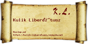 Kulik Liberátusz névjegykártya